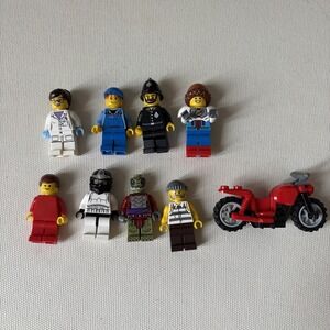 Lot Of 8 Lego Minifigures + Bike